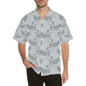 Swan Gray Pattern Men'S All Over Print Hawaiian Shirt  - Thelegend59