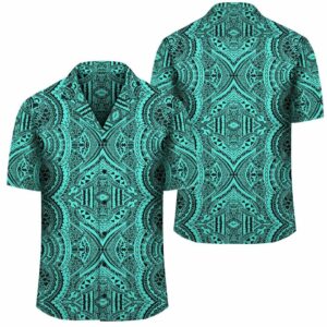 Symmetry Turquoise Hawaiian Shirt  - Thelegend59