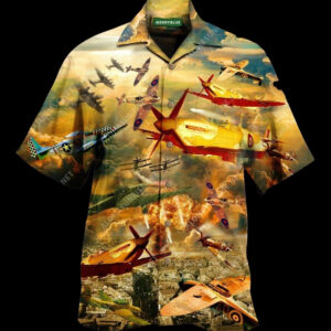 Take An Airplane Fight For Your Country Colorful Amazing Design Hawaiian Shirt  - Thelegend59