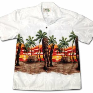 Tall Tikis Whitehawaiian Shirt Made In Hawaii - Summer Hawaiian Shirts - Beach Hawaiian Shirtss  - Thelegend59
