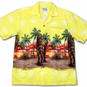 Tall Tikis Yellowhawaiian Shirt Made In Hawaii - Summer Hawaiian Shirts - Beach Hawaiian Shirtss  - Thelegend59