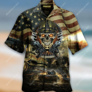 Tanks War Field Skull Hawaiian Shirt  - Thelegend59