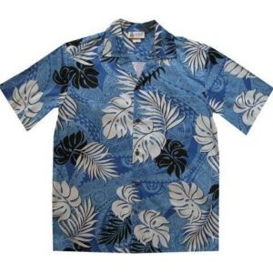 Tapa Glyphs Blue White Best Design Hawaiian Shirt  - Thelegend59