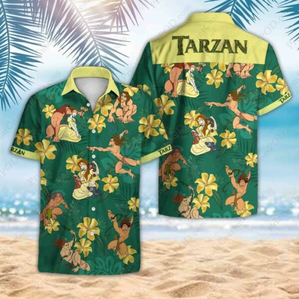 Tarzan Hawaiian Graphic Print Short Sleeve  - Thelegend59