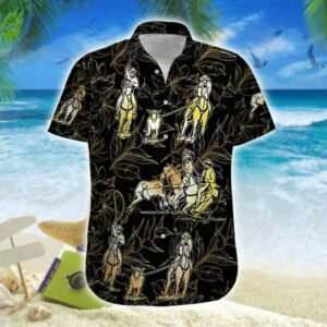 Team Roping Black Background Hawaiian Shirt  - Thelegend59