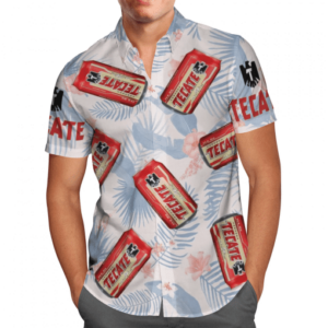 Tecate Tropical Leafs All Over Print 3D Hawaiian Shirt  - Thelegend59
