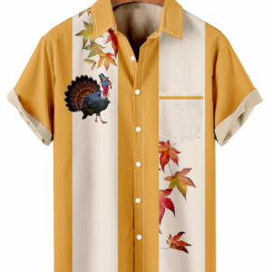Thanksgiving Turkey Yellow Hawaiian Shirt - For Men And Women - Kids  - Thelegend59