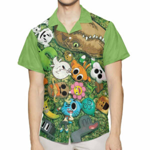 The Amazing World Of Gumball With Friend Cartoon Fan Gift - The Amazing World Of Gumball Hawaiian Graphic Print Short Sleeve  - Thelegend59