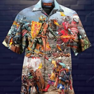The Art Of War In The Middle Ages Colorful Unique Design Hawaiian Shirt  - Thelegend59