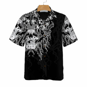 The Celtic Warrior - Black And White Celtic Skull Viking Hawaiian Shirt - For Men And Women - Kids  - Thelegend59