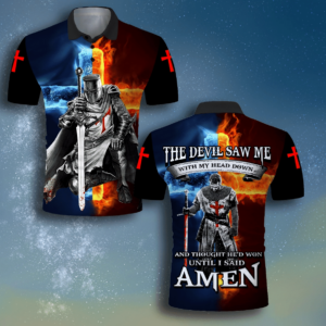 The Devil Saw Me With My Head Down Satan Knight Templar Hawaiian Shirt - For Men And Women - Kids  - Thelegend59