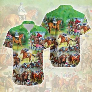 The Horse Race Is Beautiful Picture Hawaiian Shirt  - Thelegend59