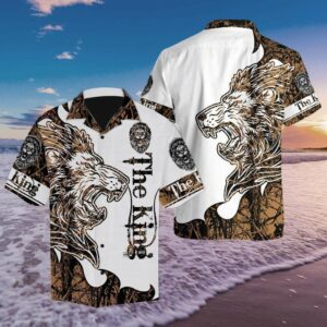 The King Lion Tattoo Hawaiian Aloha Hawaiian Shirtss  - Thelegend59