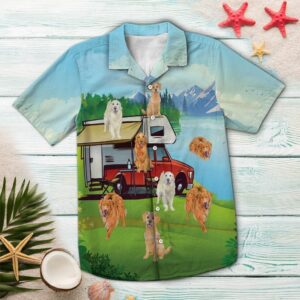 The Life Is Good With Golden Retriever Multicolor Best Design Hawaiian Shirt  - Thelegend59