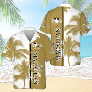 The Macallan Palm Tree Pattern All Over Print 3D Aloha Summer Beach Hawaiian Shirt  - Thelegend59