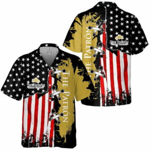 The Patron Usa Flag Cross Stitch All Over Print 3D Aloha Summer Beach Hawaiian Shirt  - Thelegend59
