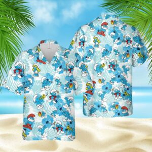 The Smurfs Hawaiian Aloha Hawaiian Shirts - Smurfette Hawaiian - Hawaiian Shirt For Women Men  - Thelegend59