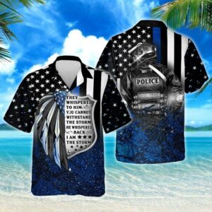 Thin Blue Hawaiian Shirt  - Thelegend59
