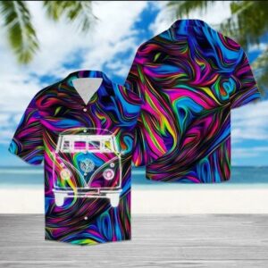 Tie Dye Hippie Car Hawaiian Aloha Hawaiian Shirtss  - Thelegend59