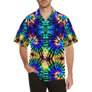 Tie Dye Rainbow Design Print Hawaiian Shirt  - Thelegend59