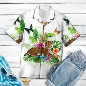 Tiger Butterfly Tropical Multicolor Unique Design Hawaiian Shirt  - Thelegend59