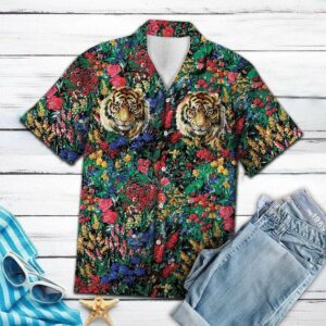 Tiger Flowers Hawaiian Shirts  - Thelegend59