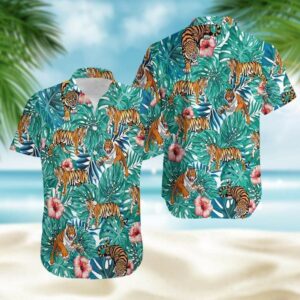 Tiger Tropical Full Printing Hawaiian Shirts  - Thelegend59