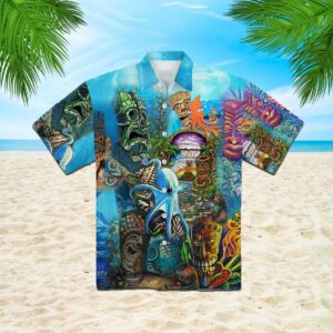 Tiki Bar Under The Sea Hawaiian Shirt - Unisex - Full Size - Adult - Colorful -  - Thelegend59
