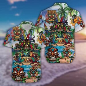 Tiki On The Beach Hawaiian Shirt  - Thelegend59