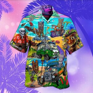 Tiki Skull Hawaiian Shirt  - Thelegend59