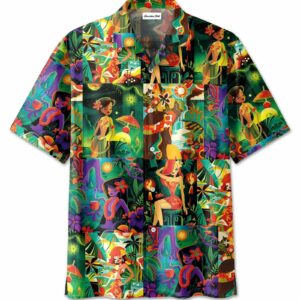 Tiki Tiki Lady Art Unisex Hawaiian Aloha Hawaiian Shirtss  - Thelegend59