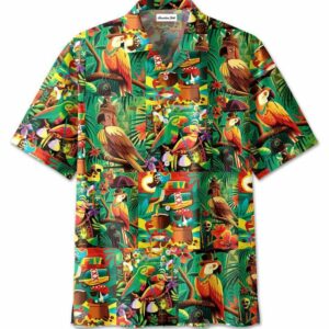 Tiki Tiki Parrot Art Hawaiian Shirt  - Thelegend59
