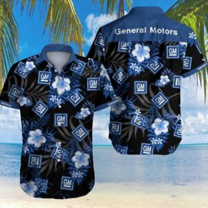 Tlmus General Motors Hawaiian Graphic Print Short Sleeve  - Thelegend59