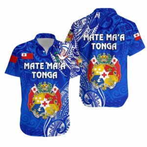 Tonga Coat Of Arms Hawaiian Shirt Simple Vibes - Blue  - Thelegend59