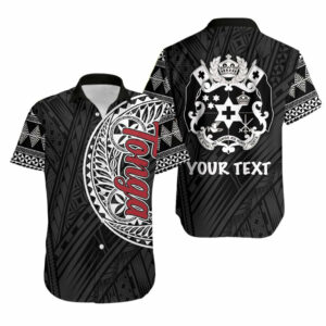Tonga Hawaiian Shirt Ngatu Black Style  - Thelegend59