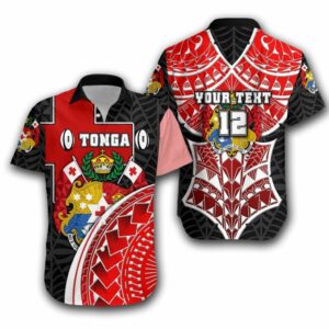 Tonga Rugby Hawaiian Shirt N Armor Style - Black  - Thelegend59