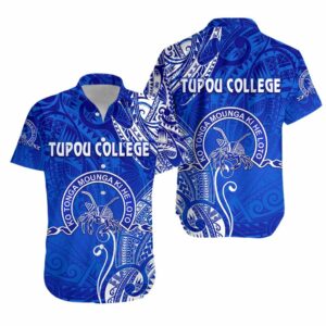 Tonga Tupou College Hawaiian Shirt Simple Vibes - Blue  - Thelegend59