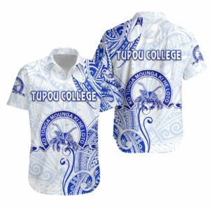 Tonga Tupou College Hawaiian Shirt Simple Vibes - White  - Thelegend59