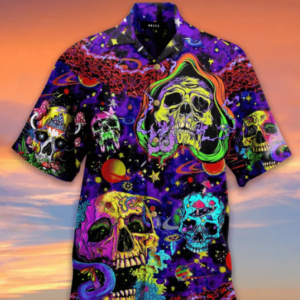 Toxic Skull Life Is Colorful Hawaiian Unisex Aloha Hawaiian Shirtss  - Thelegend59