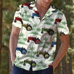 Tractor Green Palm Trees Multicolor Amazing Design Hawaiian Shirt  - Thelegend59