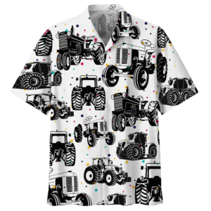 Tractor White Amazing Design Unisex Hawaiian Shirt  - Thelegend59