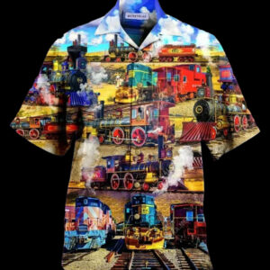 Train Colorful Best Design Hawaiian Shirt  - Thelegend59