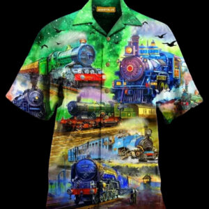 Train Life Is A Journey Enjoy The Ride Colorful Amazing Design Hawaiian Shirt  - Thelegend59