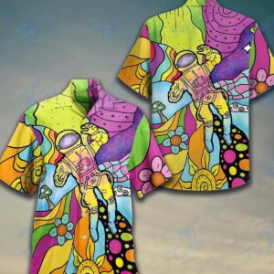 Trippy Astronautn The Ocean Hippie Galaxy Hawaiian Aloha Hawaiian Shirtss  - Thelegend59