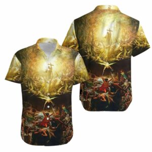 Triumph Of Christianity Hawaiian Aloha Hawaiian Shirts  - Thelegend59