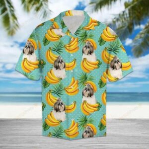 Tropical Banana Shih Tzu Green Nice Design Hawaiian Shirt  - Thelegend59