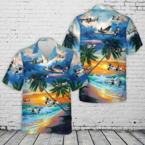 Tropical Beach Us Navy Grumman C-2 Greyhound Aloha Hawaiian Shirts  - Thelegend59