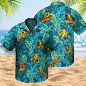 Tropical Dinosaur Hawaiian Shirt  - Thelegend59