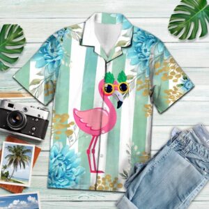 Tropical Flamingo Blue Amazing Design Hawaiian Shirt  - Thelegend59