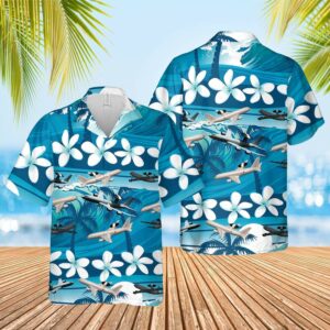 Tropical Flower Boeing E-3 Sentry Aloha Hawaiian Shirts  - Thelegend59